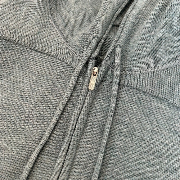 Lululemon Women's Wool Blend Hoodie Zip Light Blue Sweater Size 10 - Picture 7 of 7